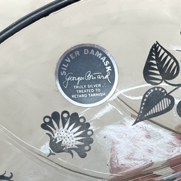 Vintage Sterling Silver 8" Cigar Georges Briard Square Glass Mid Century Ashtray - Picture 15 of 15